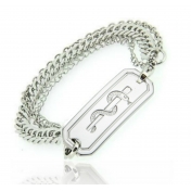 3 Chain Bracelet with Polished ID - BP01/EMS